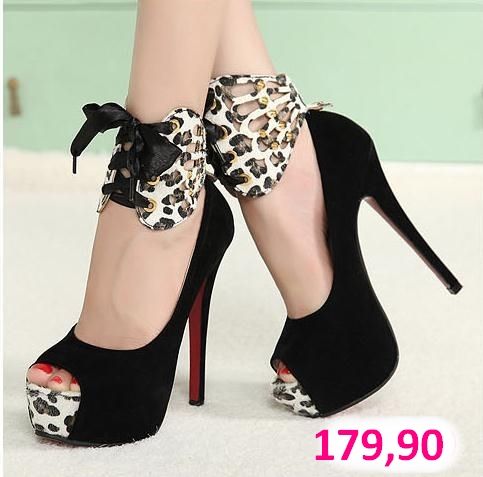 Peep Toe Preto c/ Oncinha